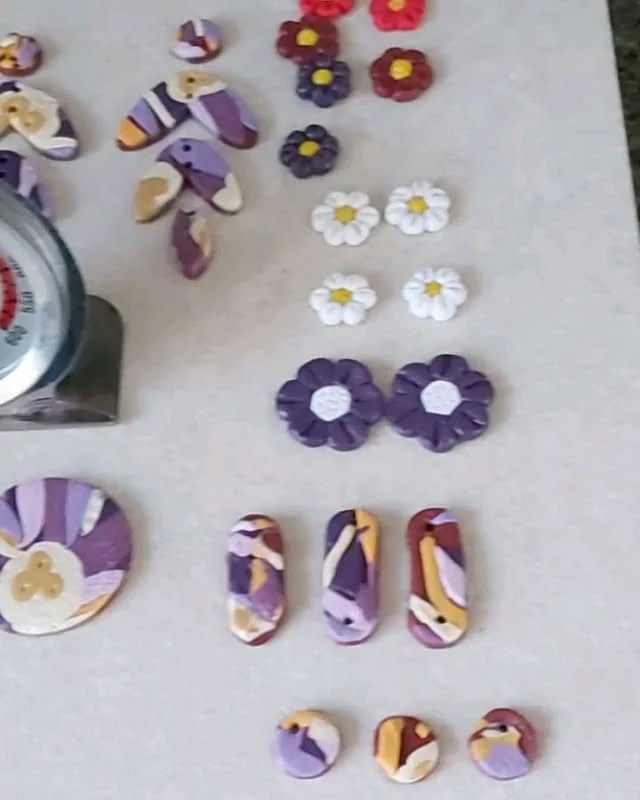 Making process of polymer clay earrings