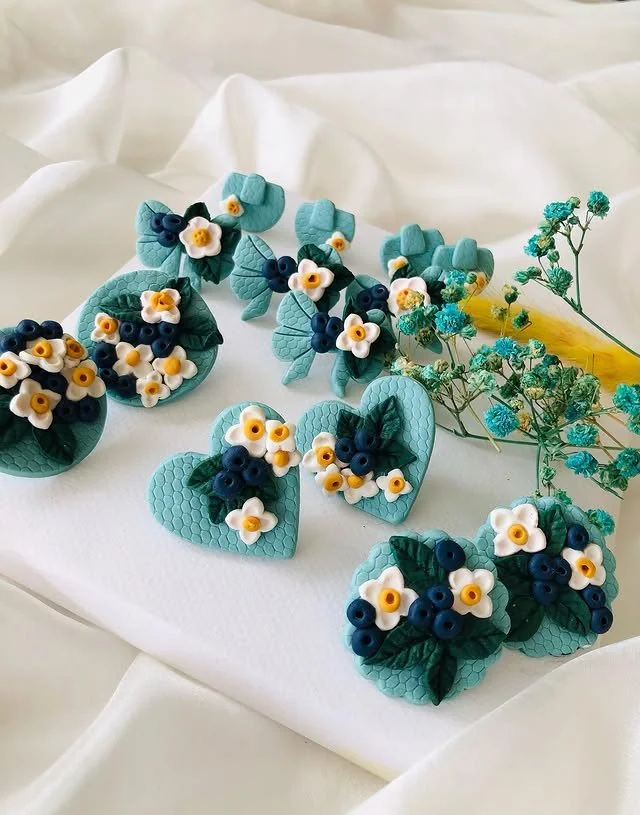 Handmade polymer clay studs